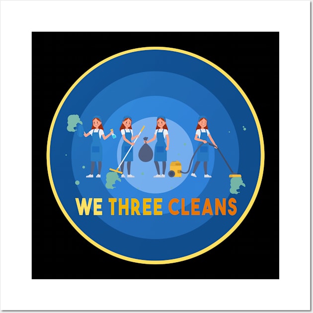 We Three Cleans Funny Housekeeping Christmas Epiphany Wall Art by Simplybollo